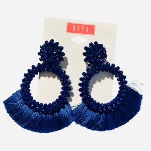 Royal blue bedazzled earrings